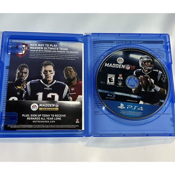 Madden 18 Sony PlayStation 4 PS4 NFL Tom Brady Cover Complete Tested - Picture 4 of 9